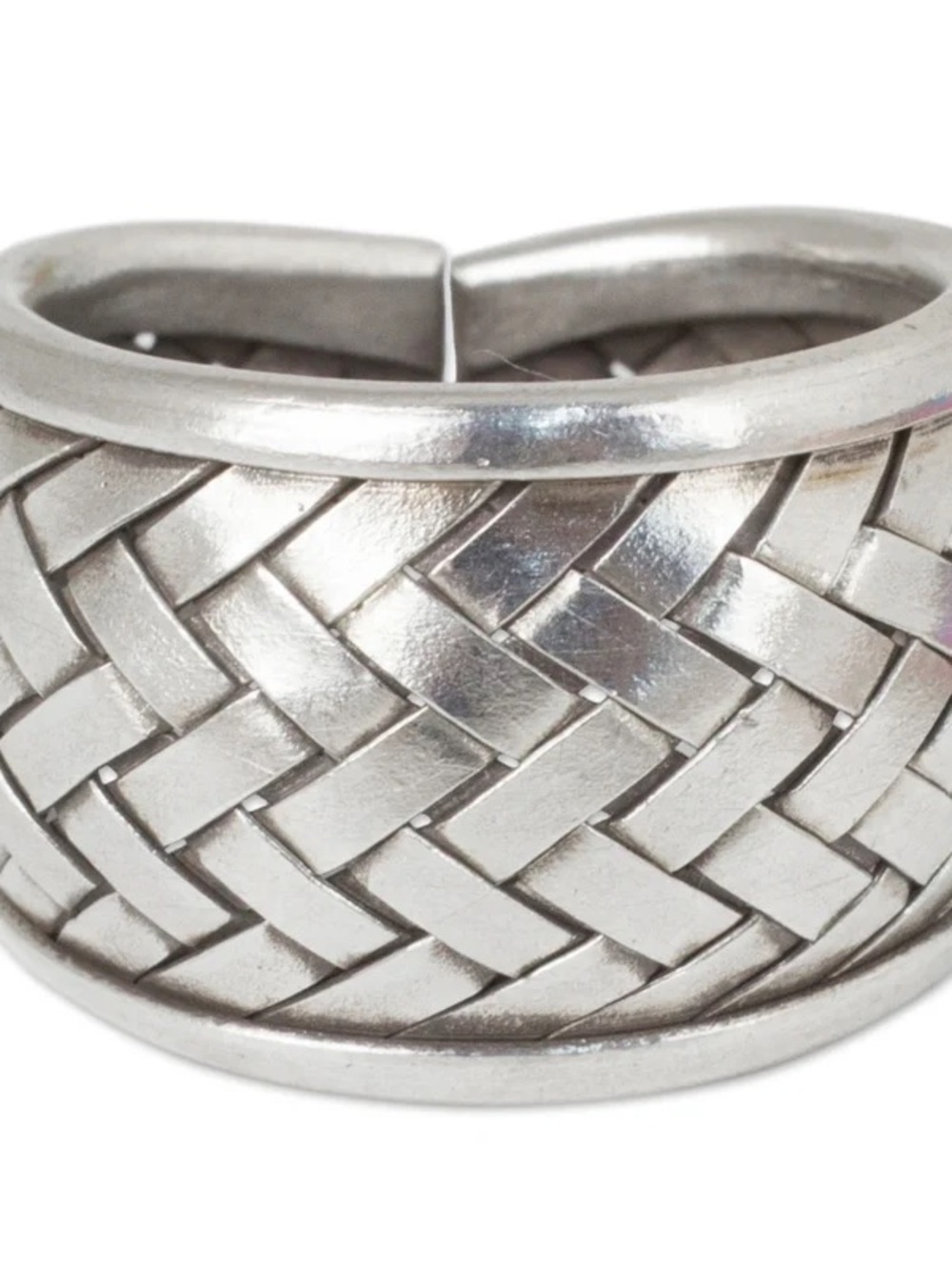 Women's Woven silver band ring